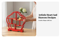 Chinese Design Dessert Stand Elegant Design Plum Blossom Shaped Pastry Shelf Engagement Party Food Display for Engaged Couples, Tea Parties, Weddings
