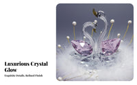 Cute Design Crystal Swan Car Ornament Feather and Pearl Details Car Dashboard Swan Figurine Perfect Gift for Women, Drivers, Home, Bookshelf