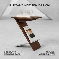 Z-Shaped Side Table Living Room, Small Apartment End Table Narrow, Nordic Minimalist Furniture, Home Decor Accent Table Storage