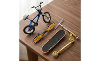 4 Pieces Metal and Plastic Finger Toy Set Detailed Finger Skateboard Textured Mini Bike Toy Compact