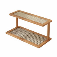 2-Tier Organizer Shelf Stable Structure 2-Tier Wooden Organizer Easy Assembly Desktop Storage Rack for Cabinet, Washroom, Office