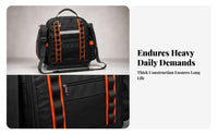 Metal Hardware Hard Foundation Tool Bag Hard Bottom Tool Bag Reinforced Strapping for Garage, Workshop