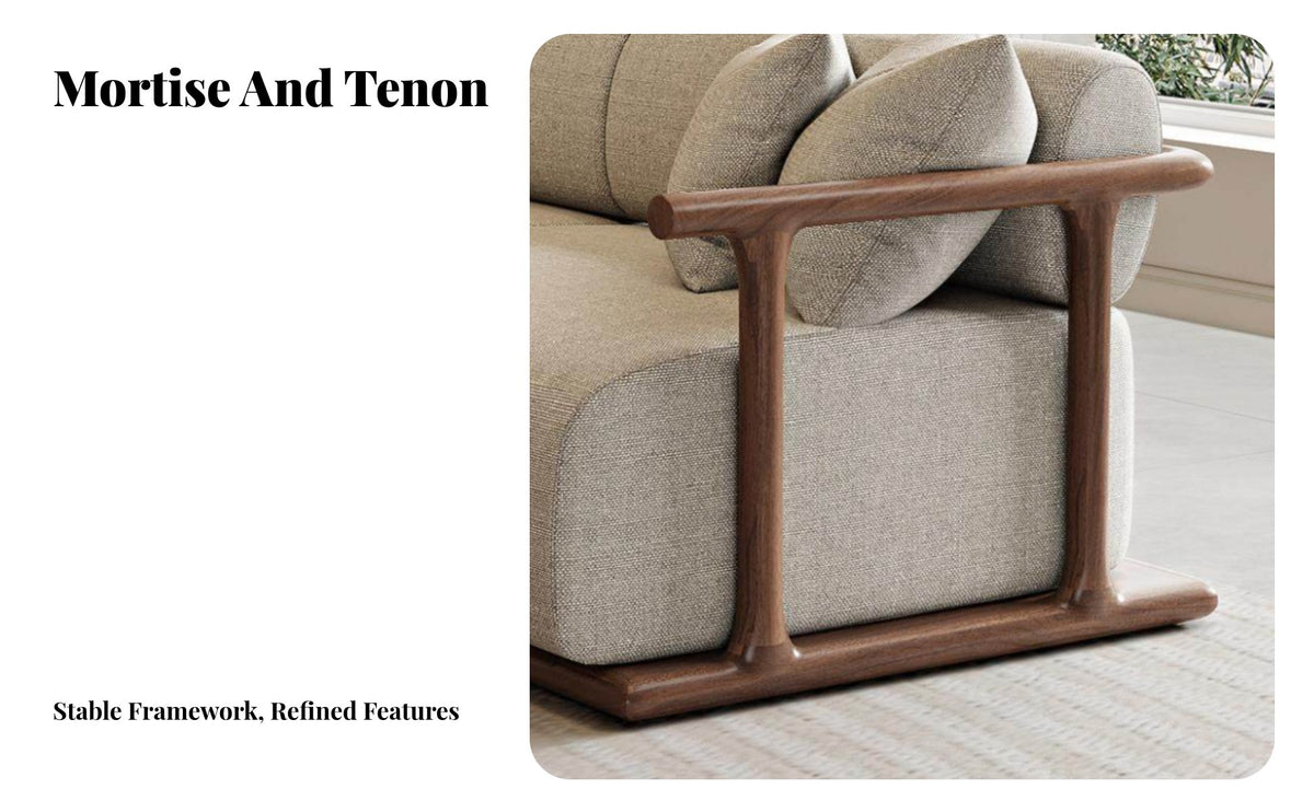 Wooden Frame Sofa Set New Chinese design Living Room Seating serene Inspired Design Lounge Suite for Interior Designers, Homeowners, Villa, Reception Hall
