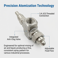 Stainless Steel Spray Tip for Paper Mill, Industrial Humidification Spray Tip, Low Pressure Fluid Nozzle, Air Assisted Nozzle