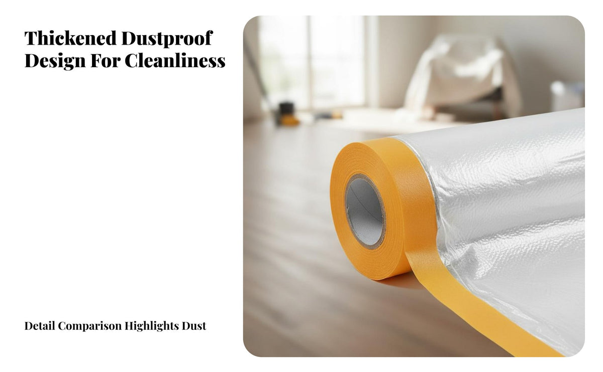 Furniture Protection Film Dustproof artist's Sheeting Easy To Remove Dust Renovation Film Roll for Homeowners, Contractors, Storage, Garage