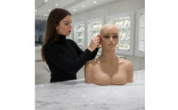 Hairpiece Display Head PVC Mannequin Bust Smooth Surface Earring Display Head for Salon