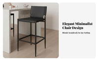 utilitarian aesthetic Counter Stool with Backrest Minimalist Design Seating Furniture Built-in Footrest Home Furnishing Padded Seat for Homeowners, Bar Owners, Adults, Kitchen Island, Restaurant, Bistro, Reception Area
