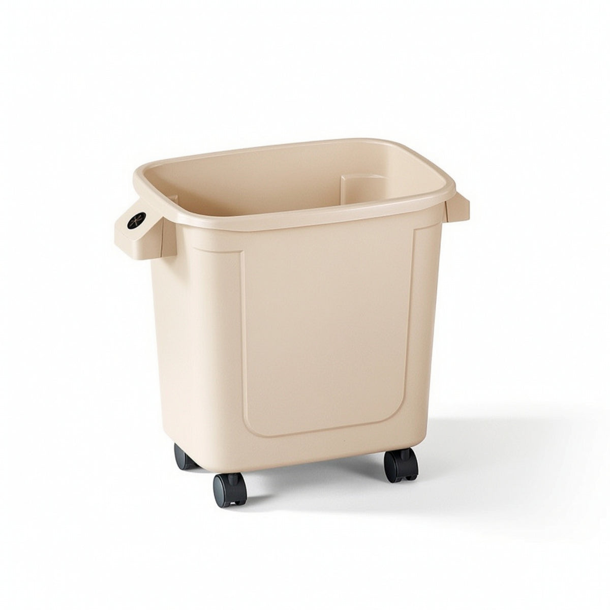 Wheeled Trash Can with Attached Lid Rectangular Wheeled Trash Bin Plastic