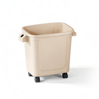 Wheeled Trash Can with Attached Lid Rectangular Wheeled Trash Bin Plastic