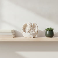 Angel Figurine Cream-White Cherub Figurine Angel Statue Serene Decor Resin for Collectors, Mantel, Bookshelf