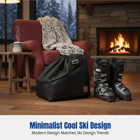 Ski Boot Bag, Breathable Mesh, Foldable, Waterproof PVC, Shoulder Strap, Snowboard Winter Storage