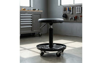 Padded Mechanic Stool with Tool Tray Mobile Rolling Mechanic Stool Large Garage Seat with Tool Tray Long-Lasting for Mechanics
