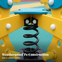 2-Person Bouncy Rider Cooperative Play Seesaw Vividly Colored Comfortable Seats for Children, Toddlers, Kindergarten