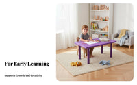 Safety Rounded Corners Adjustable Kids Table and Chair Set Easy to Clean Plastic Rectangular children's Table Ergonomic Design Toddler Learning Desk Strong Load-Bearing for Preschoolers, Toddlers, Teachers, Kindergarten, Home, Playroom, Daycare