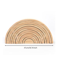 Wooden Rainbow Stacker Wood Rainbow Stacking Toy Exploratory Wooden Arch Blocks for Young Children, Kids, Playroom, Nursery, Classroom
