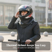 Full Face Helmet Four-Season Helmet Ear Protection Guarding Gear for Women, Adults, Daily Commuting, Winter Riding, Outdoor Travel