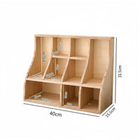 Desktop Storage Organizer Multifunctional Wooden Desk Organizer Shelf Space Saving Curved Divider Shelf