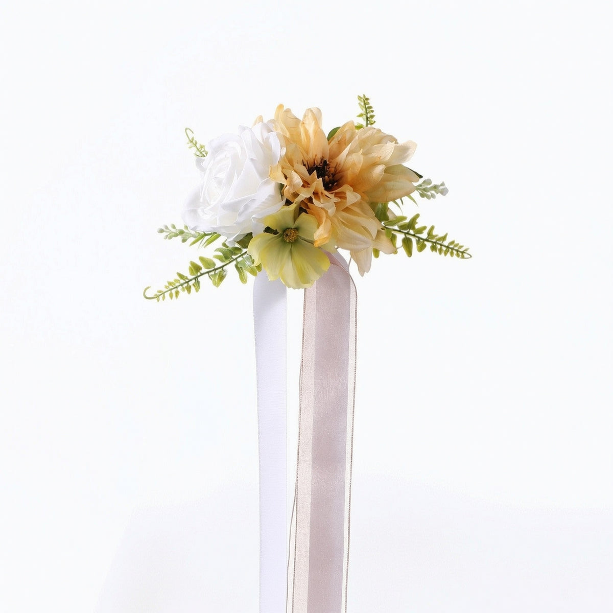 Lightweight Artificial Flower Decoration Hanging Flower Ornament with Ribbon Colorful Artificial Flowers Soft for Car Mirror, Chair Back, Weddings
