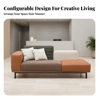 Nordic Aesthetic Two-Tone Chaise Sectional Light Luxury Feel sectional Chaise Lounge Sofa two-tone contrast Design Living Room Seating Signature design for Interior Designers, Apartment Dwellers, Sales Center, Reception Area, Hotel Lobby, Movie evenings
