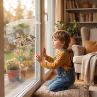 Clear Window Bird Feeder with Suction Cups Transparent Window Bird Feeder House-Shaped Weatherproof for Nature Lovers, Backyard, Patio