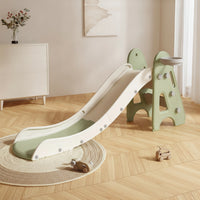 Foldable Indoor Toddler Slide Easy to Climb Toddler Playset with Basketball Hoop Freestanding Slide with Basketball Hoop Plastic for Toddlers, Children