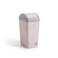 Covered Design Lidded Trash Can Matte Finish Swing-Top Trash Can Rounded Edges Wastebasket for Bathroom