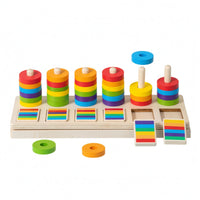 Hand-Eye Coordination Hoop Toss Educational Toy Early Learning Wooden Hoop Toss Toy Smooth Fine Motor Skills