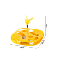 Boredom Relief Cat Brain Teaser Toy with Feather Sturdy Material Interactive Cat Ball Toy for Kittens, Indoor