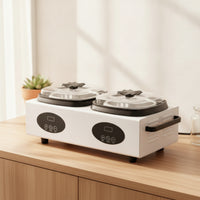 Depilatory Heater with Dual Pots Countertop Appliance for Estheticians, Salons, Home Waxing