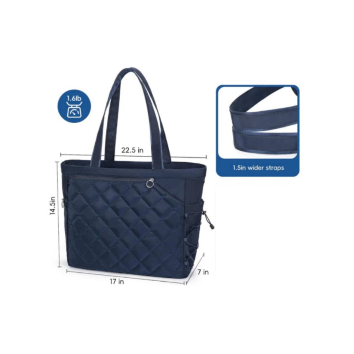 Waterproof Tennis Tote Bag Drawstring Closure Quilted Tennis Bag