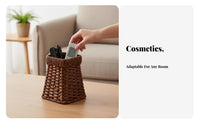 Rattandesign Weave Woven Compartment Tray Multi-Purpose Household Storage Versatile Organization Handwoven for Homemakers, Office Workers, Desktop, Living Room, Kitchen, Bathroom