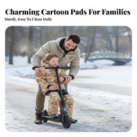2 Pieces Cold-Proof children's Thermal Knee Pads Thickened Fleece Lining Kids Winter Leg Warmers Adjustable Straps for Girls, Boys, Cycling