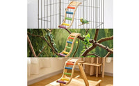 Wooden Bird Ladder Wood Hanging Bird Ladder Curved Pet Supply Textured for Small Birds, Parrots