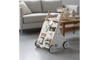 Wooden Activity Cart Sensory Development Multifunctional Infant Push and Pull Toy for Young Children, Infants
