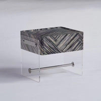 Light Luxury light luxury C-Shaped accessoryuated Table Transparent Nightstand Minimalist Design Household Furniture Space-Saving for Apartment Dwellers, Homeowners, telecommuter Workers, Bedroom, Small areas, Living Room, Office
