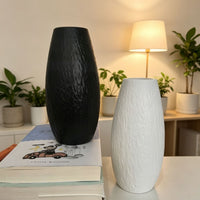 Plastic Ceramic-Look Vase Retro Style for Home Decor