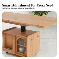 elevateTop Expandable Coffee Table Multi-Functional elevateTop Storage Table with Casters Multifunctional Two-in-singleUse