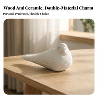 Wooden Bird Statue Presentable Figurine Rustic House Decoration