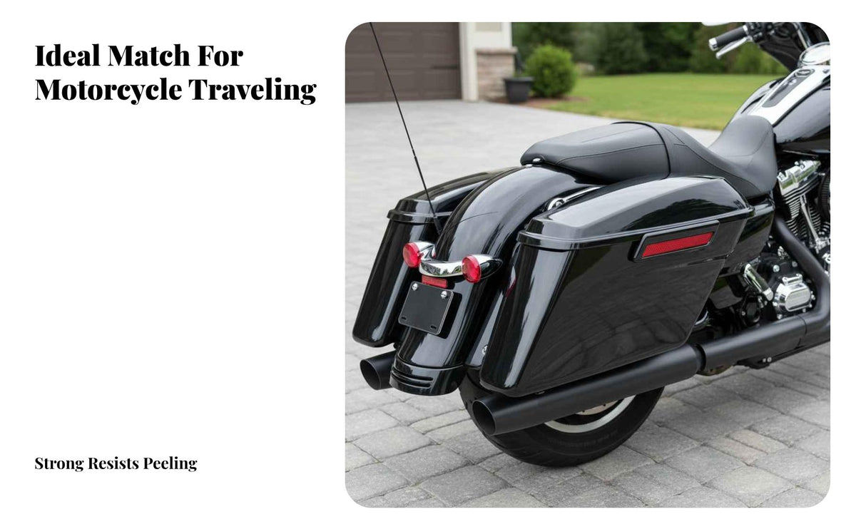 Saddlebag Reflective Strip High-Reflection Side Box Lid Reflector Custom Design Hard Bag Reflective Trim for Motorcycle Riders, Night Riding, Road