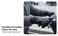 men's PU Leather Gloves Thick Warm Thermal Riding Gloves Hand Coverings Windproof Timeless Design for Cyclists, Cycling