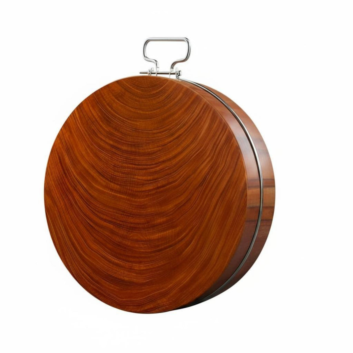 Durable Ironwood Chopping Board, Anti-Crack, Round Wooden Butcher Block, Double-Sided, Kitchen