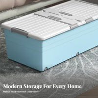 Wheeled Storage Bin Space-Saving Wheeled Under-Bed Container particlesshield