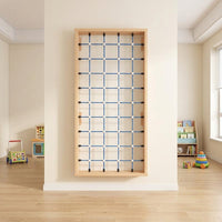 Indoor Climbing Wall System, Wooden Home Climbing Wall for Kids 4-6 Years, Playroom Climbing Wall with Holds, 5-Piece Indoor Playset for Grip Strength