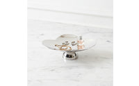 Four-Lobed-Shaped decorative Tray Mirror Finish Stainless Steel Tray Sleek Pedestal Bowl for Entryway