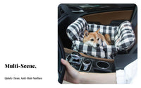 Built-in Safety Leash Dog Car Seat Detachable and Washable Dog Carrier Car Seat Side Storage Pockets for City Commuters, Daily Errands, Home