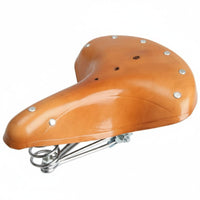 Vintage Leather Bike Saddle Comfortable Retro Cowhide Bike Cushion