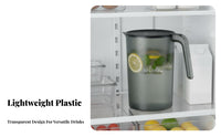 Shatterproof Plastic Water Pitcher Easy to Clean Refrigerator Pitcher with Lid Heat Resistant for Families, Hosts, Kitchen, Parties, Outdoor