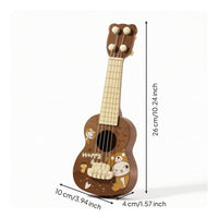 Mini Ukulele Toy Glossy Toy Ukulele with Four Strings Musical Instrument Educational Lightweight for Toddlers, Home, Classroom