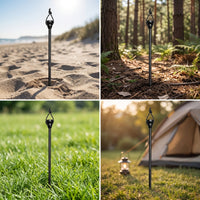 light  Stand with Ground Stake Portable Lantern Pole with Hook Lightweight Outdoor Lantern Stand for Camp, Anglers, Camping, Picnics, Backyard