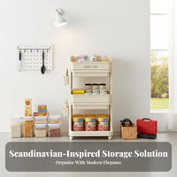 Mobile Design Multi-Tier Rolling Shelf Large Capacity Multi-Tier Trolley 360-Degree Rotating Wheels Household Storage Strong Load-Bearing for Homeowners, Office Workers, Nursery, Living Room, Bedroom, Narrow Areas